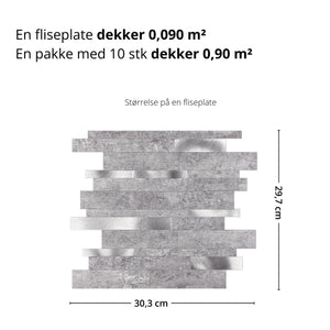 Stein lys grå XL selvklebende veggfliser er det nydelig alternativ til å fornye kjøkkenet med. 