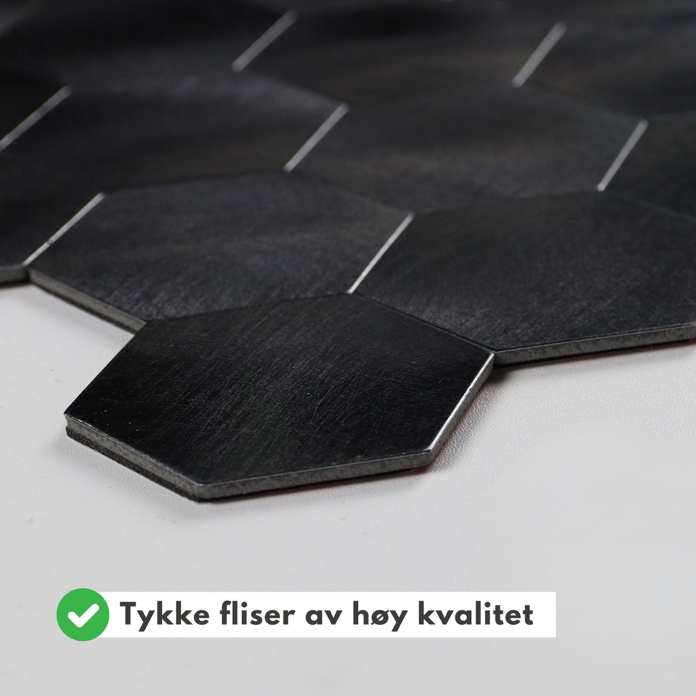 1-pk Midnatt hexagon selvklebende veggfliser