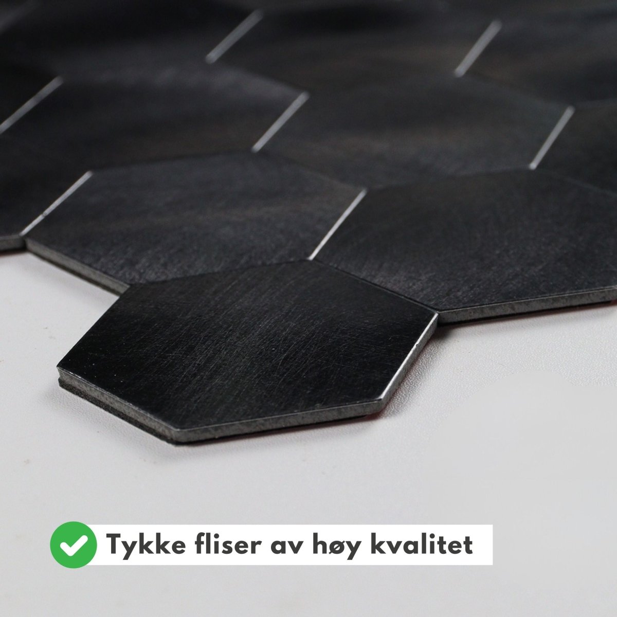 1 - pk Midnatt hexagon selvklebende veggfliser - Lindas Dekor