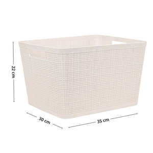 Oppbevaringskurv sandfarget 35 x 30 x 22 cm