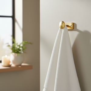 Knagg i gull metall på hvit bakgrunn