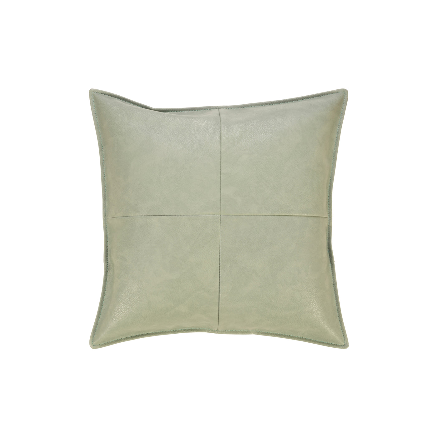 Grønt putetrekk i imitert skinn 45 × 45 cm