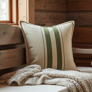 Kvadratisk putetrekk i grønn ullblanding