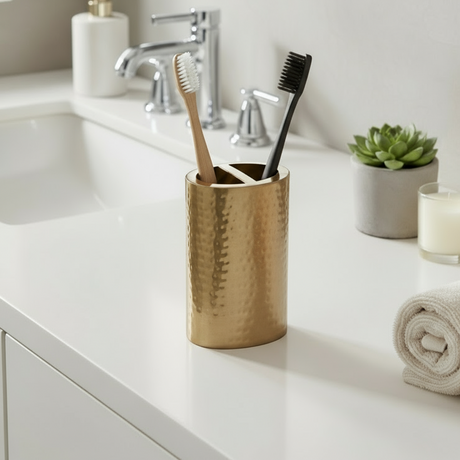 Halvor Bakke Lutz tannbørsteholder i bronsefarget metall