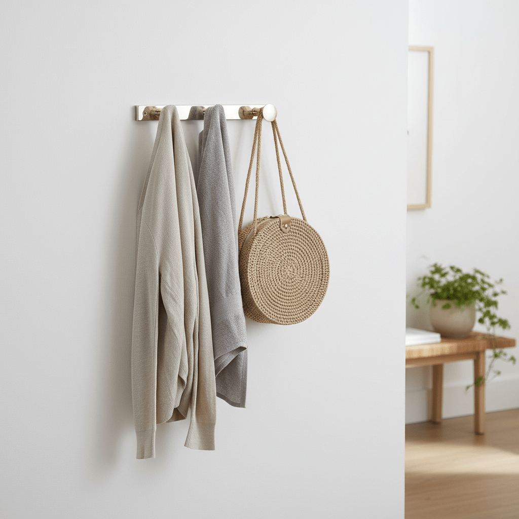 Knaggrekke Metall Sølv 3 Knagger 42 cm - Lindas Dekor