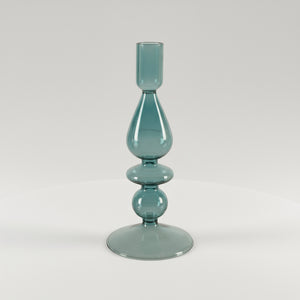 Lysestake i blått glass til kronelys