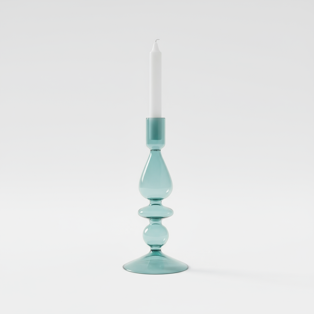 Glasslysestake til kronelys med moderne form