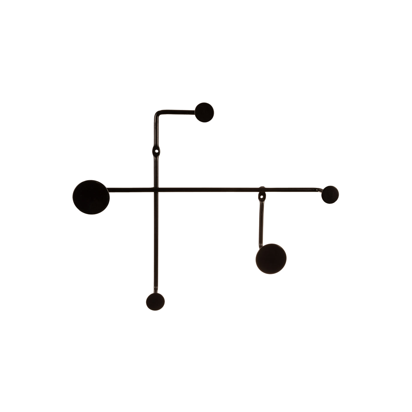 Knaggrekke sort metall 5 knagger 29 x 35 cm