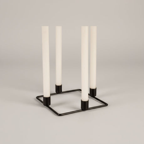 Adventslyse lysestage i sort metal 20 x 20 cm - Lindas Dekor