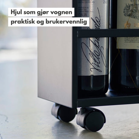 Kjøkkenvogn med håndtak sort - Lindas Dekor