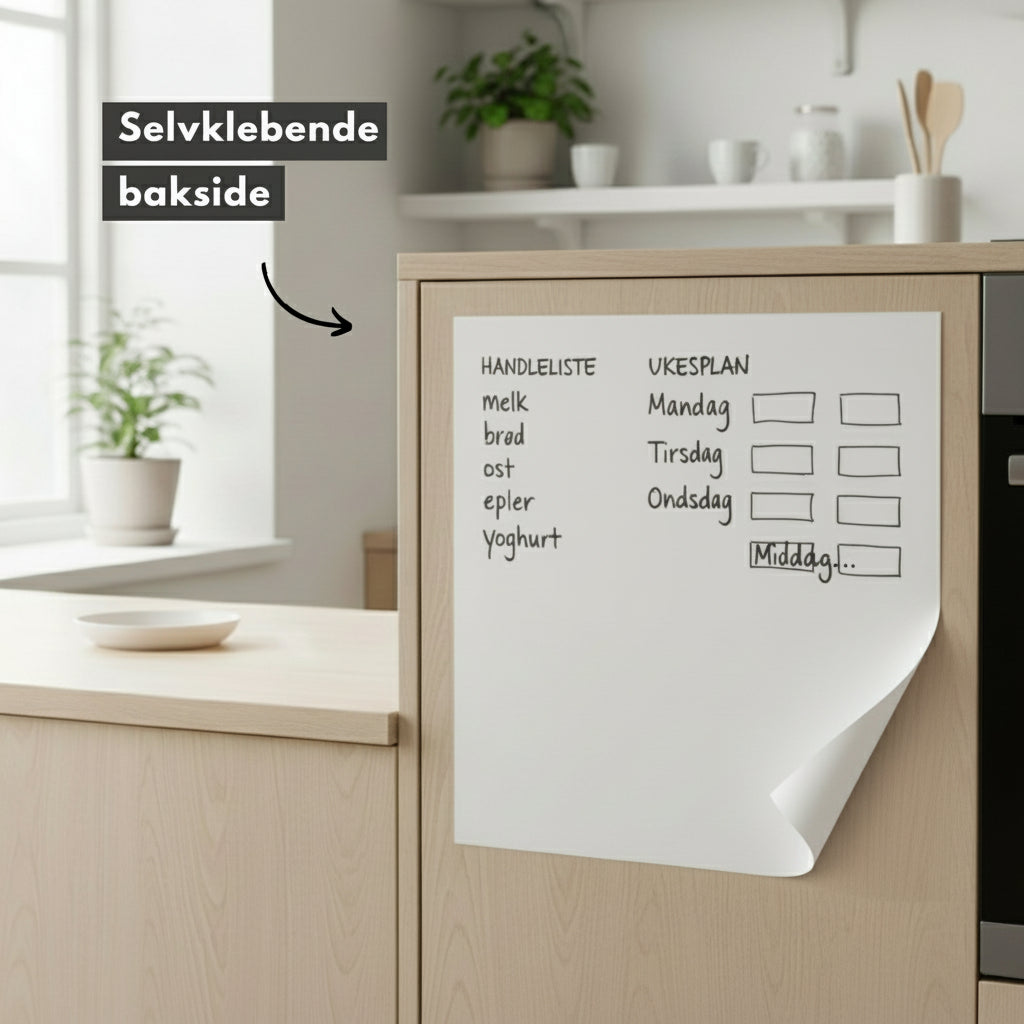 Barnebord med magnetisk whiteboardfolie som tegneflate