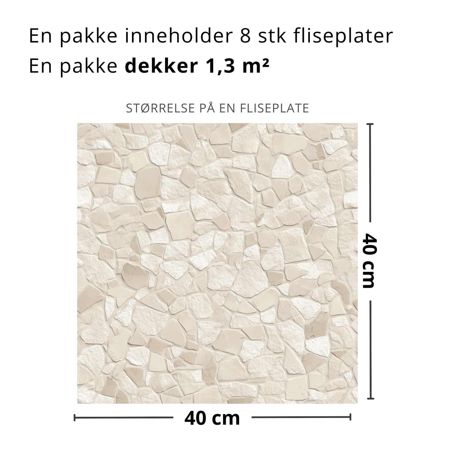 8-pk Tuscany Stone selvklebende fliser