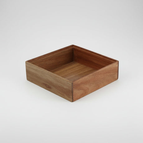 Stabelbar organiseringsbrett i tre/akasie 15 x 15 x 5 cm - Lindas Dekor