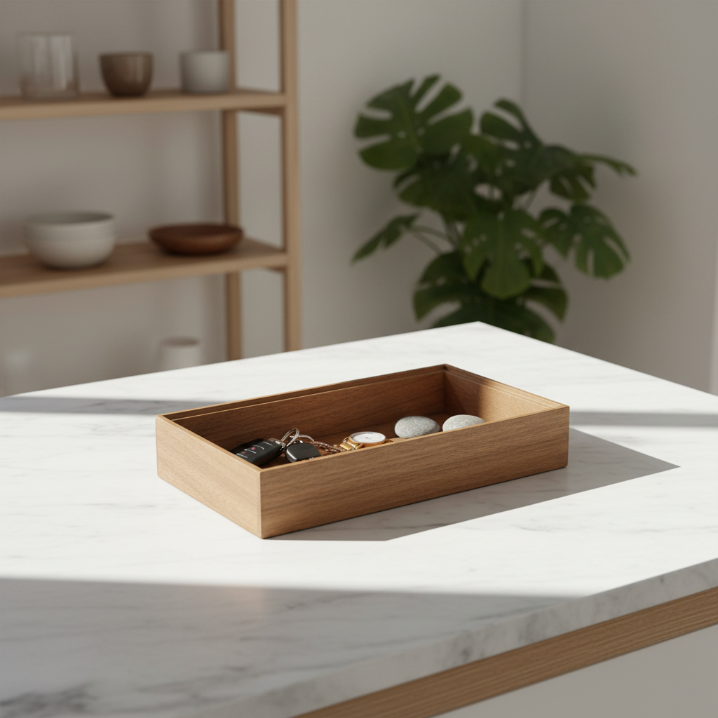 Stablebar organiseringsbrett i tre/akasie 23,5 x 15 x 5 cm