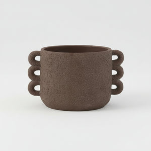 Blomsterpotte Celia i brun keramikk, 24 cm medium potte med elegant design