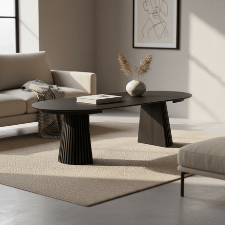 Osaka spisebord sort eikefiner 120–240 cm - Lindas Dekor Spisebord