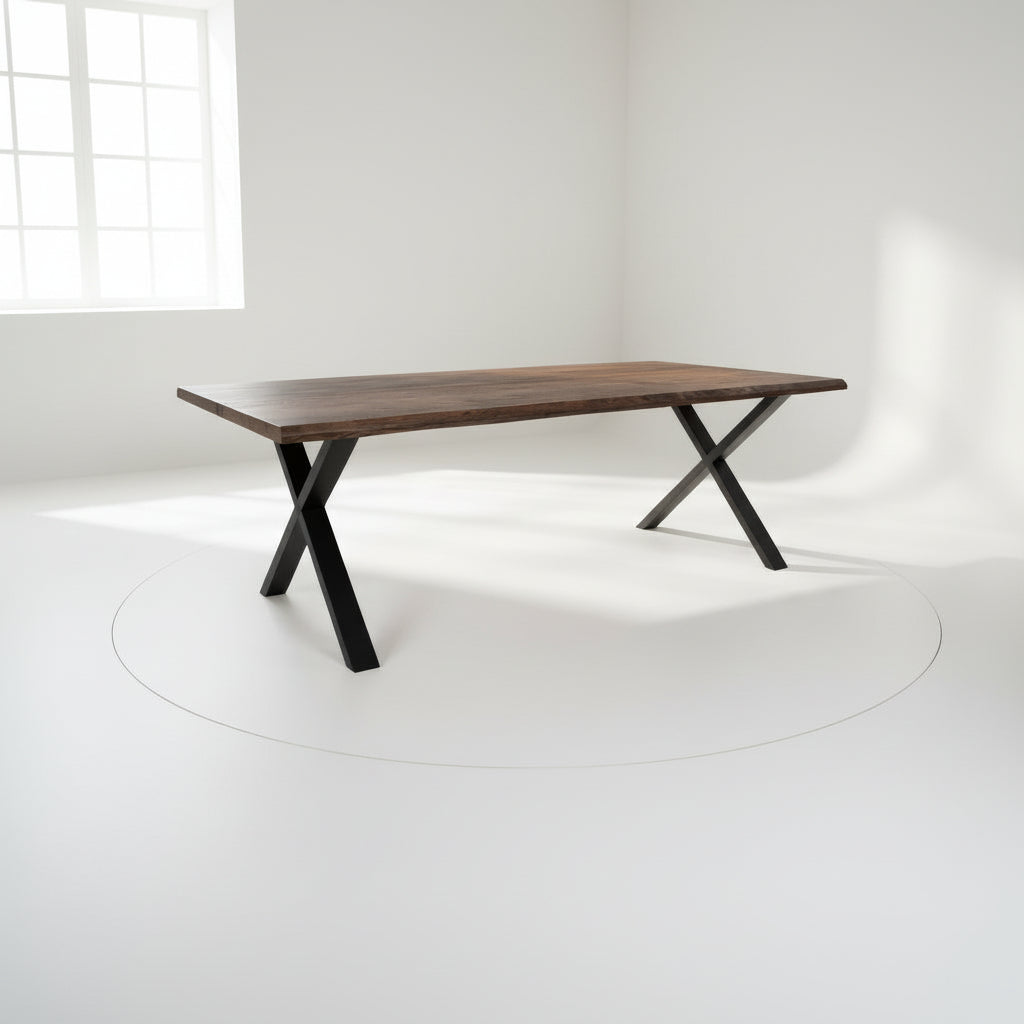Kvadratisk bild av Toulon spisebord 240 cm rökt ek med stålben