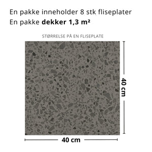 Lisboa mørkegrå selvklebende fliser