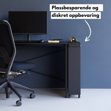 Oppbevaringsvogn med hjul sort 59 x 70 cm - Lindas Dekor