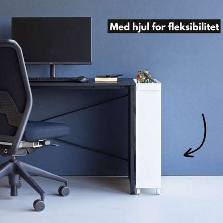 Oppbevaringsvogn med hjul hvit 59 x 70 cm - Lindas Dekor