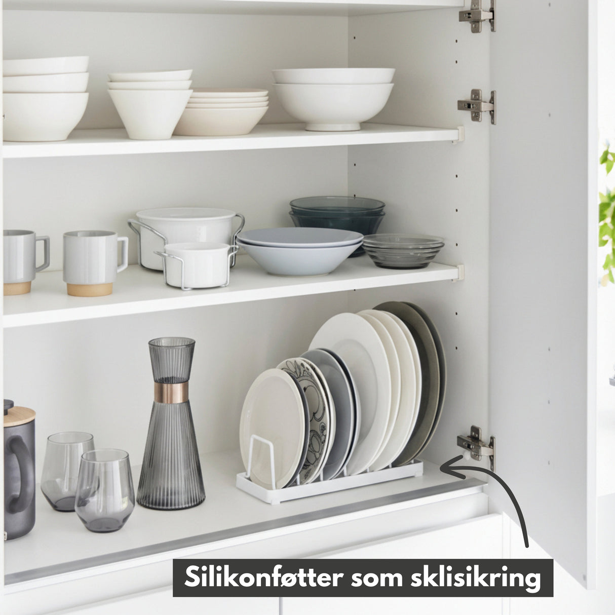 3-pk skål- og tallerkenstativ hvit