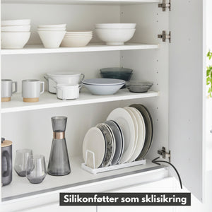 Tallerkenstativ hvit
