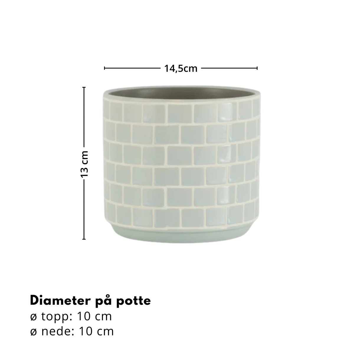Tåke mosaikk potte ø 12,5 cm - Lindas Dekor