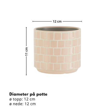 Blush mosaikk potte ø 10,5 cm - Lindas Dekor