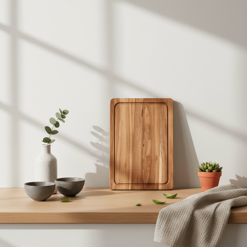 Skjærefjøl akasietre 37 x 25 x 1,6 cm - Lindas Dekor