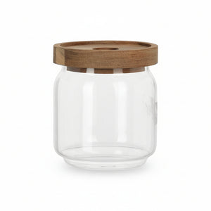 Glasskrukke med trelokk 9 x 10 cm