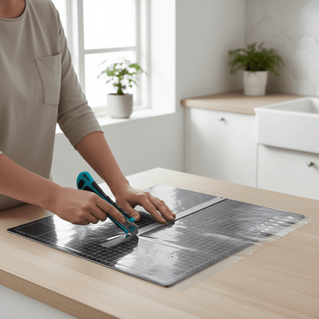 Verktøypakke 3 deler skjærematte linjal utstyrskniv flislegging hobbybruk