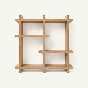 Olsberg vegghylle i eikefiner natur 40 x 12 x 40 cm, produktbilde forfra på lys bakgrunn