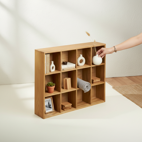 Soria vegghylle eik og eikefiner natur 39 x 11 x 51 cm