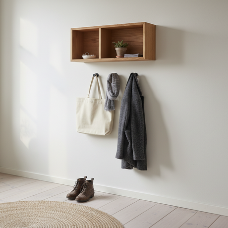 Minimalistisk vegghylle natur tre