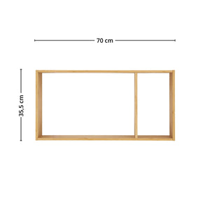 Vegghylle 15 cm dyp montert over sofa
