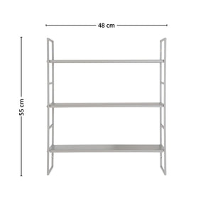 Grå stål vegghylle i stue