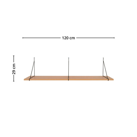 Vegghylle over skjenk i moderne stue