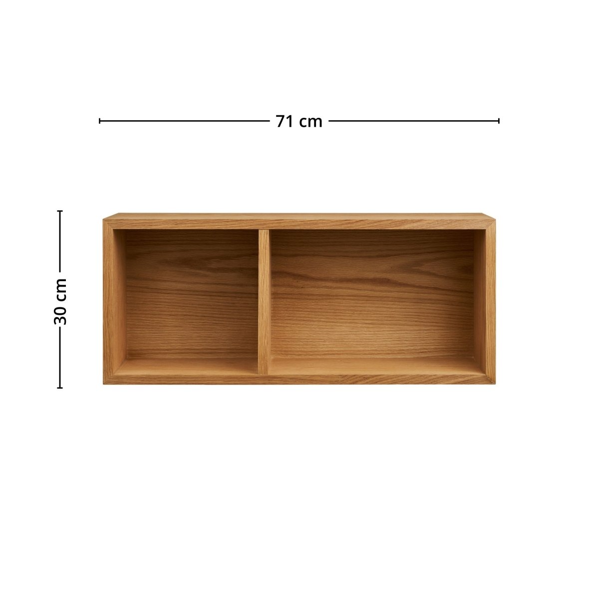 Oshawa vegghylle eikefiner natur 71 x 20 x 30 cm - Lindas Dekor
