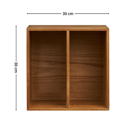 oppbevaringshylle eik med vertikale rom