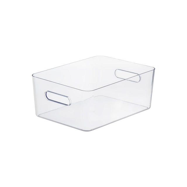 Klar plastboks til oppbevaring i skuffer og hyller