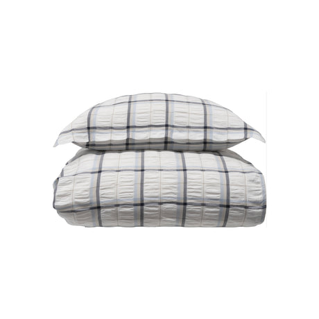 Halvor Bakke Nox sengesett i blå bomullskrepp med klassisk rutemønster