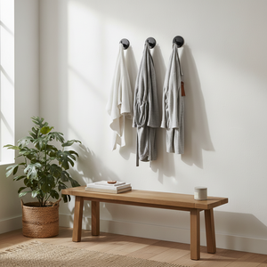 4-pk Selvklebende knagg, sort matt