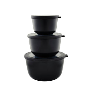 3 - pk Skålsett Cirqula høy sort - Lindas Dekor