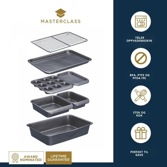 7 - pk bakeformsett non - stick, stabelbar - Lindas Dekor