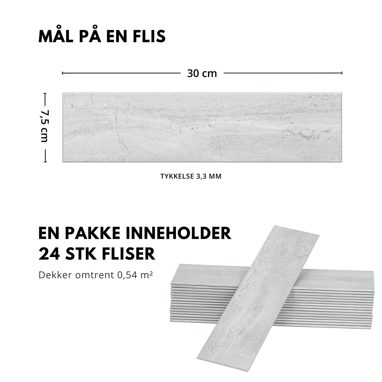 10-pk Holly selvklebende veggfliser