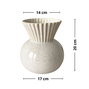 Vase glanset porselen, beige