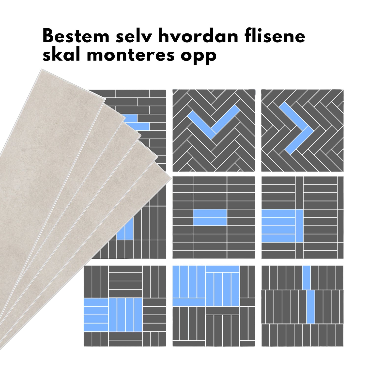 Vareprøve: Louise gloss creme selvklebende veggfliser