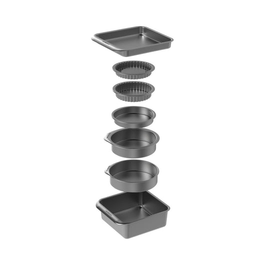 7 - pk nonstick bake - og stekesett, stabelbar - Lindas Dekor