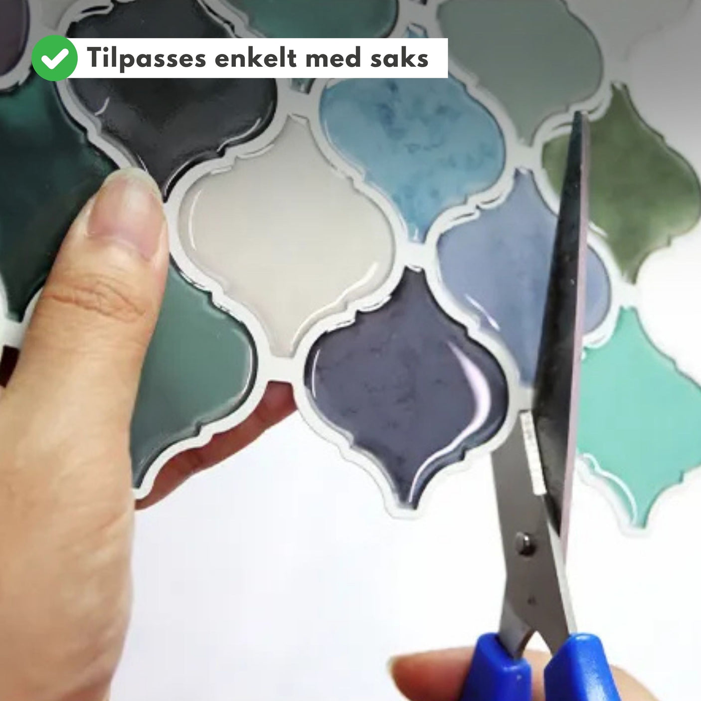 Lanterne blå/grønn selvklebende veggfliser