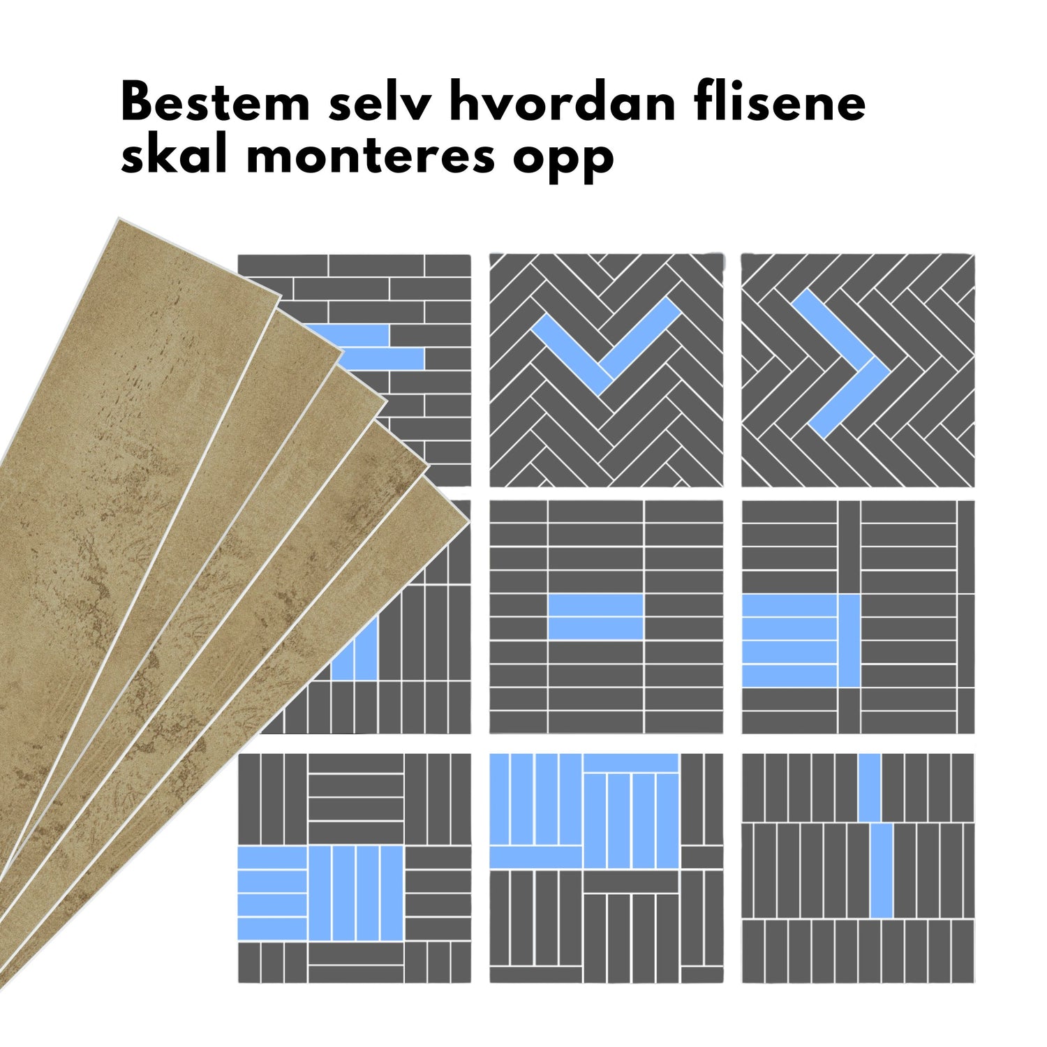 Vareprøve: Louise gloss beige selvklebende veggfliser